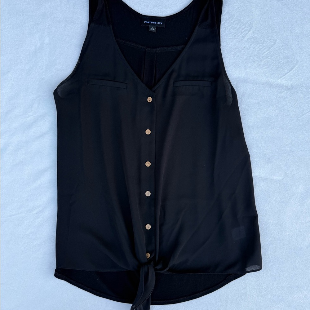 Elegant Black Button-Down Blouse